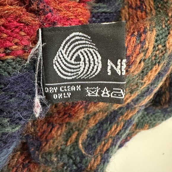 Vintage Mansoon Handknitted in UK Sweater Women's Size Large 100% Wool Nordick - Picture 11 of 12